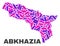 Mosaic Abkhazia Map of Dots and Lines