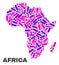 Mosaic Africa Map of Dots and Lines