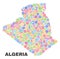 Mosaic Algeria Map of Gearwheel Elements