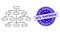Mosaic Algorithm Tree Icon with Distress Digital Transformation Stamp