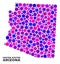 Mosaic Arizona State Map of Round Items