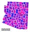 Mosaic Arizona State Map of Square Elements