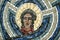 Mosaic artwork of angel. Archangel with wings. Angel of God is an icon in a mosaic