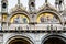 Mosaic artwork on San Marco Basilica Patriarchal Cathedral of Saint Mark in Piazza San Marco St Marks Square, Venice, Italy