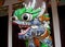 Mosaic asian dragon colorful face