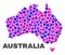 Mosaic Australia Map of Spheric Dots