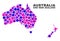 Mosaic Australia and New Zealand Map of Round Elements