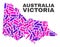 Mosaic Australian Victoria Map of Dots and Lines