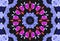 Mosaic background with pnk and blue stones. Spectacular geometric mosaic in blue and pink colors.