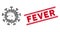 Mosaic Bird Flu Virus Icon with Scratched Fever Line Seal