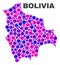 Mosaic Bolivia Map of Spheric Items