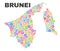 Mosaic Brunei Map of Cog Elements