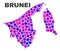 Mosaic Brunei Map of Round Items