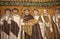 Mosaic of Byzantine emperor Justinian, Bishop Maximian, general Belisarius and attendants in Basilica of San Vitale AD547, Ravenna