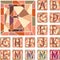 Mosaic capital letters alphabet.