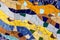 Mosaic ceramic tile, decoration in Park Guell, Barcelona, Spain.