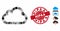 Mosaic Cloud Icon with Textured Hipaa Seal
