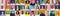 Mosaic collage of happy and successful people