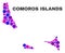 Mosaic Comoros Islands Map of Round Dots