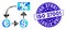 Mosaic Currency Cashflow Icon with Grunge ISO 27001 Seal