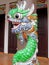 Mosaic dragon on a column