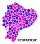 Mosaic Ecuador Map of Round Items