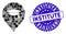 Mosaic Education Marker Icon with Distress Institute Stamp