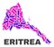Mosaic Eritrea Map of Dots and Lines