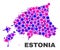 Mosaic Estonia Map of Spheric Dots