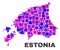 Mosaic Estonia Map of Square Elements