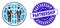 Mosaic Global Partnership Icon with Grunge Partnership Stamp