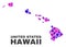 Mosaic Hawaii State Map of Circle Dots