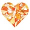 Mosaic heart with gift, balloons. Valentine\'s Day