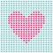 Mosaic heart symbol made from hearts. Pixel art