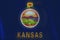 Mosaic heart tiles painting of Kansas flag