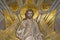 Mosaic icon of Jesus Christ in radiance of glory at moment of transfiguration