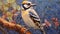 Mosaic-inspired Realism Painting Of A Blue Jay On A Branch