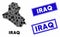 Mosaic Iraq Map and Distress Rectangle Watermarks