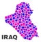 Mosaic Iraq Map of Spheric Elements