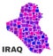 Mosaic Iraq Map of Square Elements