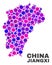 Mosaic Jiangxi Province Map of Spheric Dots