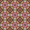 Mosaic kaleidoscope seamless pattern background - beige, brown, mauve, pink, khaki, yellow, ivory and blue colored with