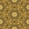 Mosaic kaleidoscope seamless pattern background gold beige colored with black grout