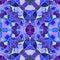 Mosaic kaleidoscope seamless pattern background - royal blue, cerulean, purple, violet, indigo color colored with gray gro