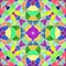Mosaic kaleidoscope seamless pattern background - vibrant pastel spectrum colored with gray grout