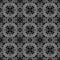Mosaic kaleidoscope seamless texture background - black gray grayscale with white grout