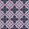 Mosaic kaleidoscope seamless texture background with crisis and rings - blue and purple colored