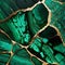 Mosaic. Malachite. acrylic fluid art 3d vector background. Emerald green Liquid marbled textured pattern ornament with surface