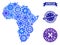 Mosaic Map of Africa with Gear Wheels and Grunge Stamps for Services