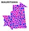Mosaic Mauritania Map of Spheric Dots